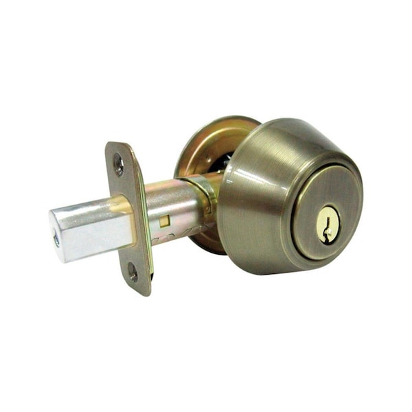 Muebles Para El Hogar Antique Brass Metal Double Cylinder Lock, ANSI Grade 3, 1.75 in. MU2513196 - main